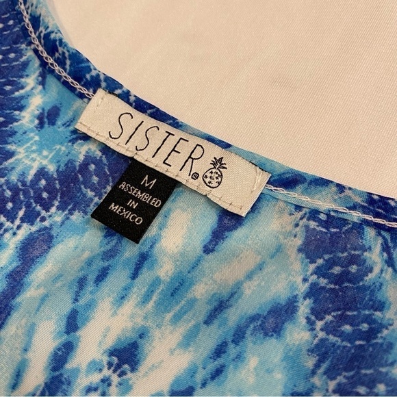 SISTER Size Medium Swim suit Cover up Blue and white - Picture 7 of 10